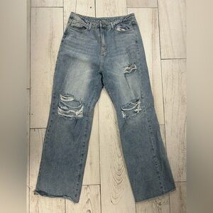Distressed Blue Jeans